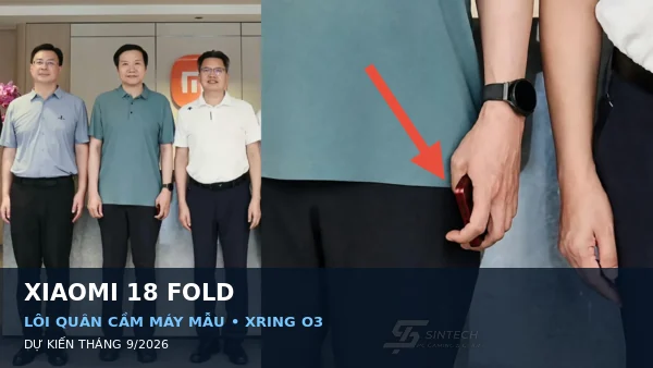 Ong Loi Quan cam chiec Xiaomi 18 Fold mau do man