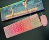 Combo Bàn Phím Chuột Giả Cơ Tomato S100 (Hồng) RGB Có Dây