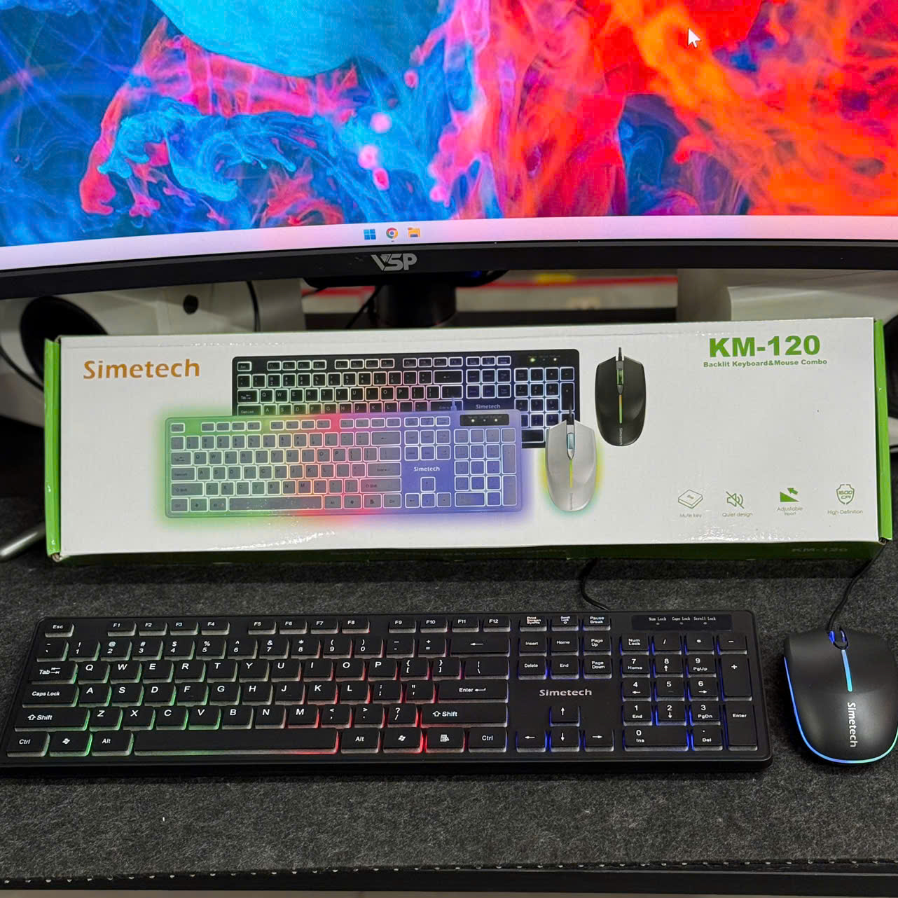 Combo phím chuột Simetech KM-120 LED RGB