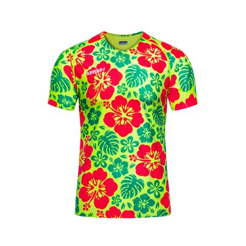 Áo thun thể thao không đường may họa tiết hoa lá