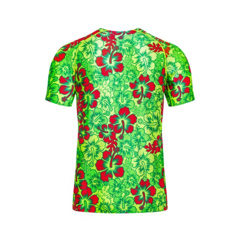 Áo thun thể thao không đường may họa tiết họa lá xanh