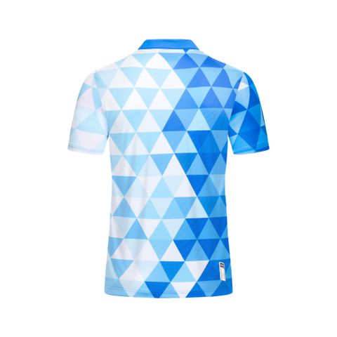 Áo Pickleball - Tennis polo họa tiết xanh ya phối trắng