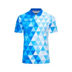 Áo Pickleball - Tennis polo họa tiết xanh ya phối trắng