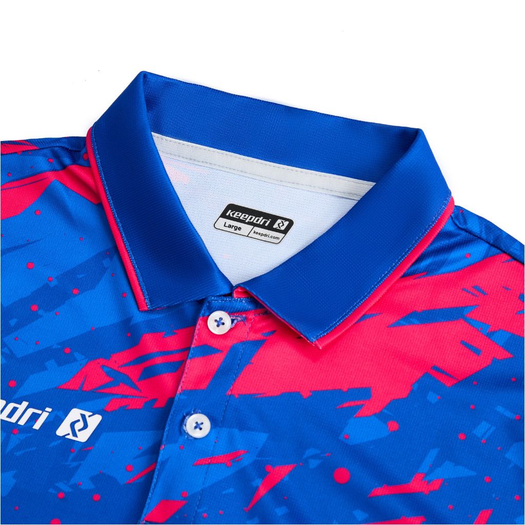 Áo Pickleball - Tennis polo họa tiết xanh bích phối màu