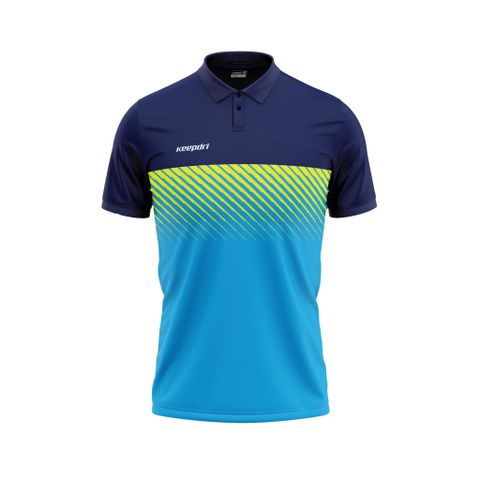 Áo thun đồng phục VNTC họa tiết xanh sọc vàng