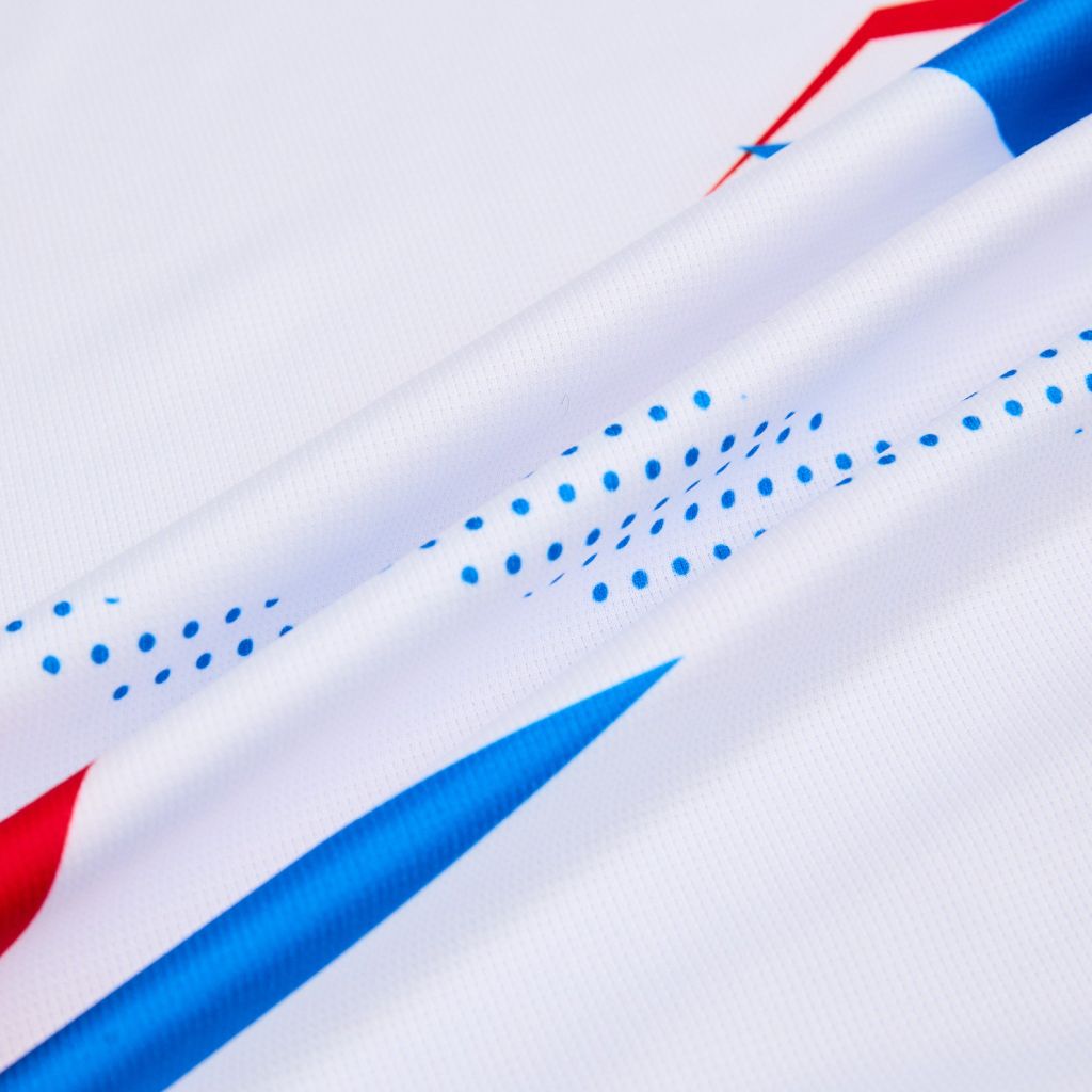 Áo Pickleball - Tennis polo họa tiết trắng phối xanh