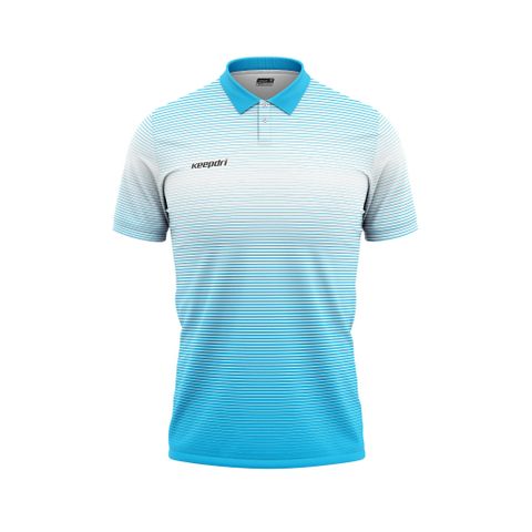 Áo thun đồng phục polo họa tiết xanh ya phối trắng