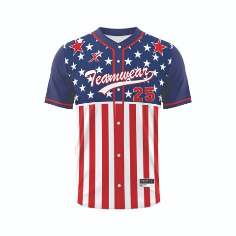 Custom Baseball Jerseys - USA Flag Pattern BB01