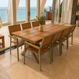  Bộ Bàn Chữ Nhật Ngoài Trời Khung Nhôm Nan Polywood DPBV23 + DPAV11A 