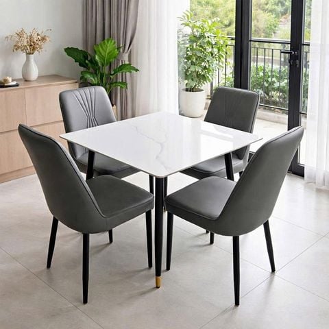  Bộ Bàn Ăn Mặt Đá Hebe + Ghế Erica 