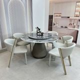  Bộ Bàn Ăn Tròn Mặt Đá HAK39 + Ghế Ariston HAG55 
