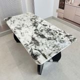  Bàn Ăn Mặt Đá Cao Cấp HAK29 Chân Inox Mạ Titan 