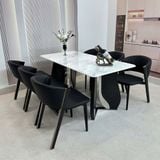  Bàn Ăn Mặt Đá Cao Cấp HAK29 Chân Inox Mạ Titan 