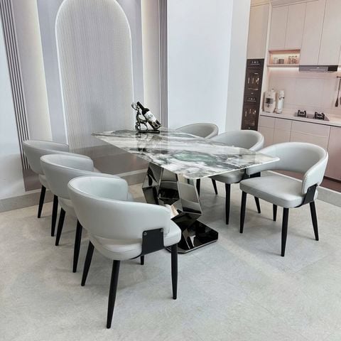  Bộ Bàn Ăn Mặt Đá Cao Cấp HAK79 + Ghế HAG54 