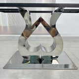  Bàn Ăn Inox Tráng Gương Mặt Đá HAK93 