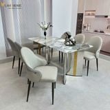  Bàn Ăn Mặt Đá Cao Cấp HAK71 Sang Trọng, Hiện Đại 