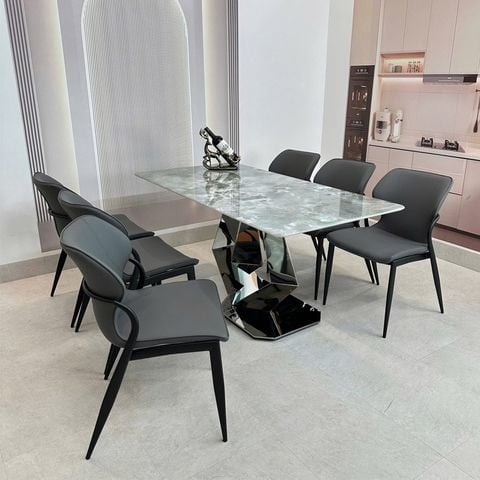  Bộ Bàn Ăn Mặt Đá Cao Cấp HAK79 + Ghế HAG33 