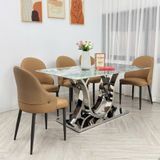  Bàn Ăn Inox Tráng Gương AKBA02 