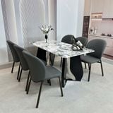  Bàn Ăn Mặt Đá Cao Cấp HAK29 Chân Inox Mạ Titan 