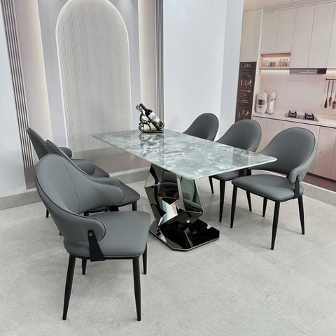  Bộ Bàn Ăn Mặt Đá Cao Cấp HAK79 + Ghế HAG47 