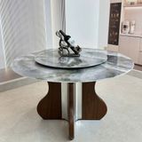  Bộ Bàn Ăn Tròn Mặt Đá HAK84 + Ghế Ăn Ariston HAG55 