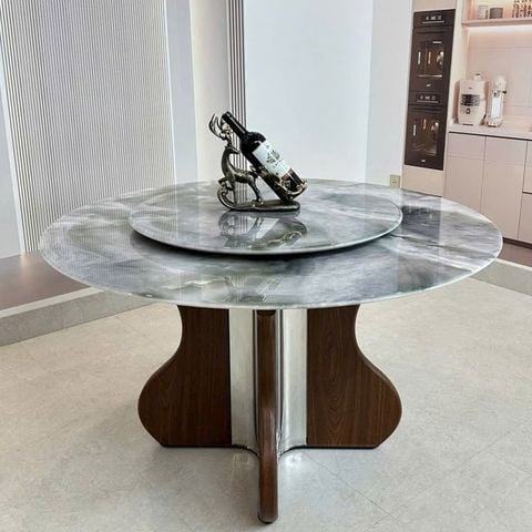  Bàn Ăn Tròn Mặt Đá Cao Cấp HAK84 