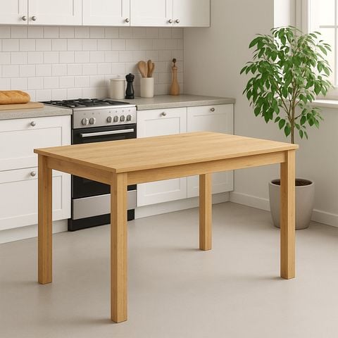 Bàn ăn gỗ tự nhiên 4 chân vuông phong cách tối giản