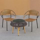  Bàn Sân Vườn Mặt Kiếng VS52 – Thiết Kế Bo Tròn Tinh Tế, Phù Hợp Mọi Không Gian Ngoài Trời 