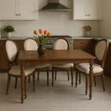  Bàn Ăn Mặt Gỗ Cao Cấp Louis HTBA5 