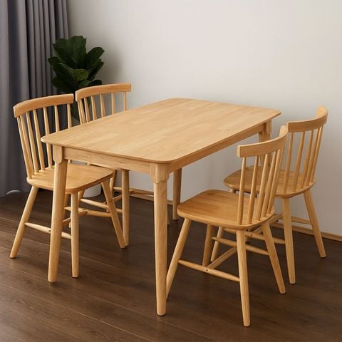 Bộ Bàn Ăn Gỗ Tự Nhiên 4 Ghế