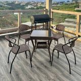  Bàn Ngoài Trời Mặt Kính Đen VS553 – Thiết Kế Gọn Gàng, Tinh Tế 