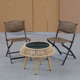  Bàn Sân Vườn Mặt Kiếng VS52 – Thiết Kế Bo Tròn Tinh Tế, Phù Hợp Mọi Không Gian Ngoài Trời 