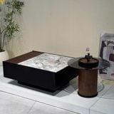  Bàn Trà Đôi Mặt Đá Kính TNBT2609 