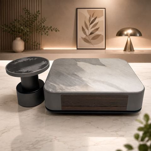  Bàn Trà Đôi Mặt Đá AKC2639 