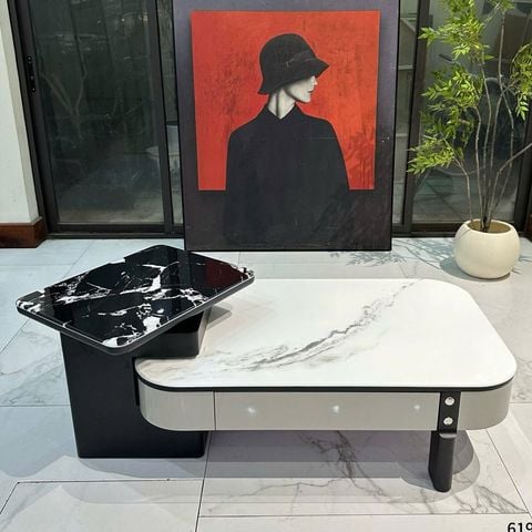  Bàn Trà Đôi Mặt Đá Vi Tinh Thể Cao Cấp HABT01 