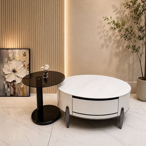  Bàn Trà Đôi Mặt Đá Ceramic AKBT16 