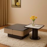  Bàn Trà Đôi Mặt Đá Và Kính Cường Lực AD44 