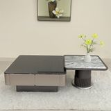  Bàn Trà Đôi Mặt Đá Và Kính Cường Lực AD44 