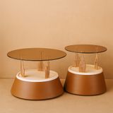  Bàn Trà Đôi Mặt Kính VSB712 