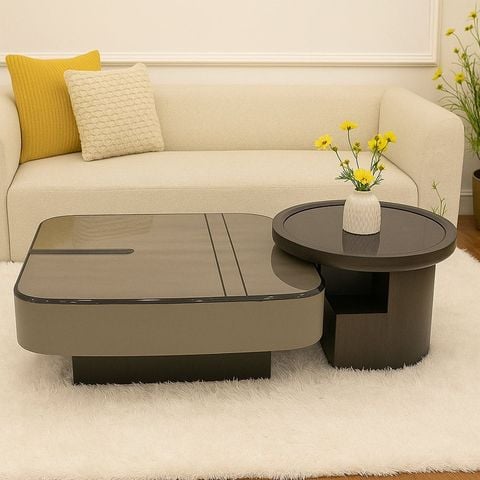 Bàn trà Sienna ADBT46 sang trọng mặt đá marble phủ sơn cao cấp Laviehome