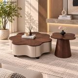  Bàn Trà Đôi Gỗ Veneer Óc Chó TNBT2550 