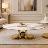  Bàn Trà Oval Mặt Đá AKBT14 