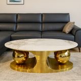  Bàn Trà Oval Mặt Đá ADBTC3 