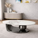  Bàn Trà Oval Mặt Đá Ceramic 