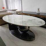  Bàn Trà Oval Mặt Đá Ceramic 