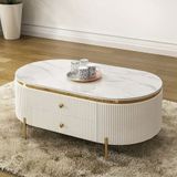  Bàn Trà Oval Mặt Đá DP06 