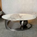  Bàn Trà Oval Mặt Đá Ceramic 