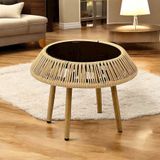  Bàn Sân Vườn Mặt Kiếng VS52 – Thiết Kế Bo Tròn Tinh Tế, Phù Hợp Mọi Không Gian Ngoài Trời 