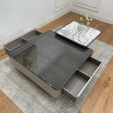  Bàn Trà Đôi Mặt Đá Và Kính Cường Lực AD44 