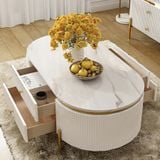  Bàn Trà Oval Mặt Đá DP06 